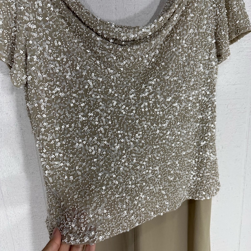 J Kara Formal Sequin Flutter Sleeve Bodice Chiffo… - image 7